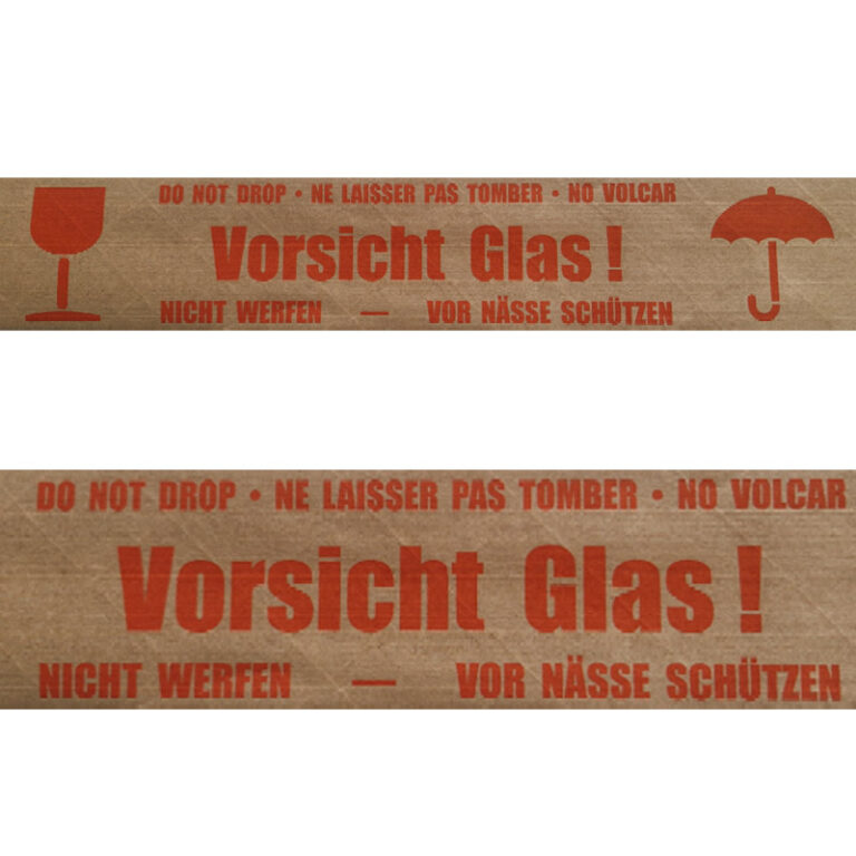 Nassklebeband Warnband Vorsicht Glas